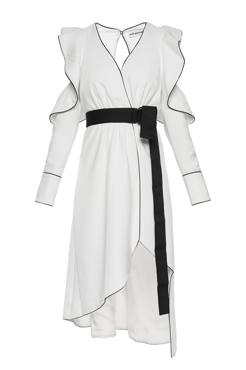 Black and hotsell white asymmetrical dress